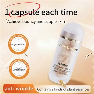 HEHAZEMERY Serum Kapsul Anti Kedut Menegangkan Kulit Vitamin Centella Asiatica Retinol Mencerahkan Cerah Pelembap Serum Wajah
